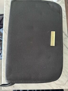 Black Travel lip stick Organizer Pouch with Gold Accent